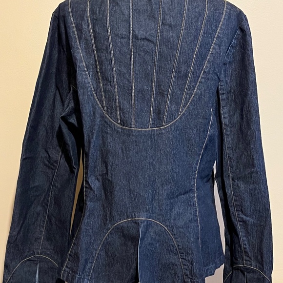 Bisou stretch Denim Jacket and skirt set size 12 - Picture 2 of 4